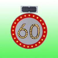 圆形自发光标志牌 太阳能限速标志牌交通设施支持定制