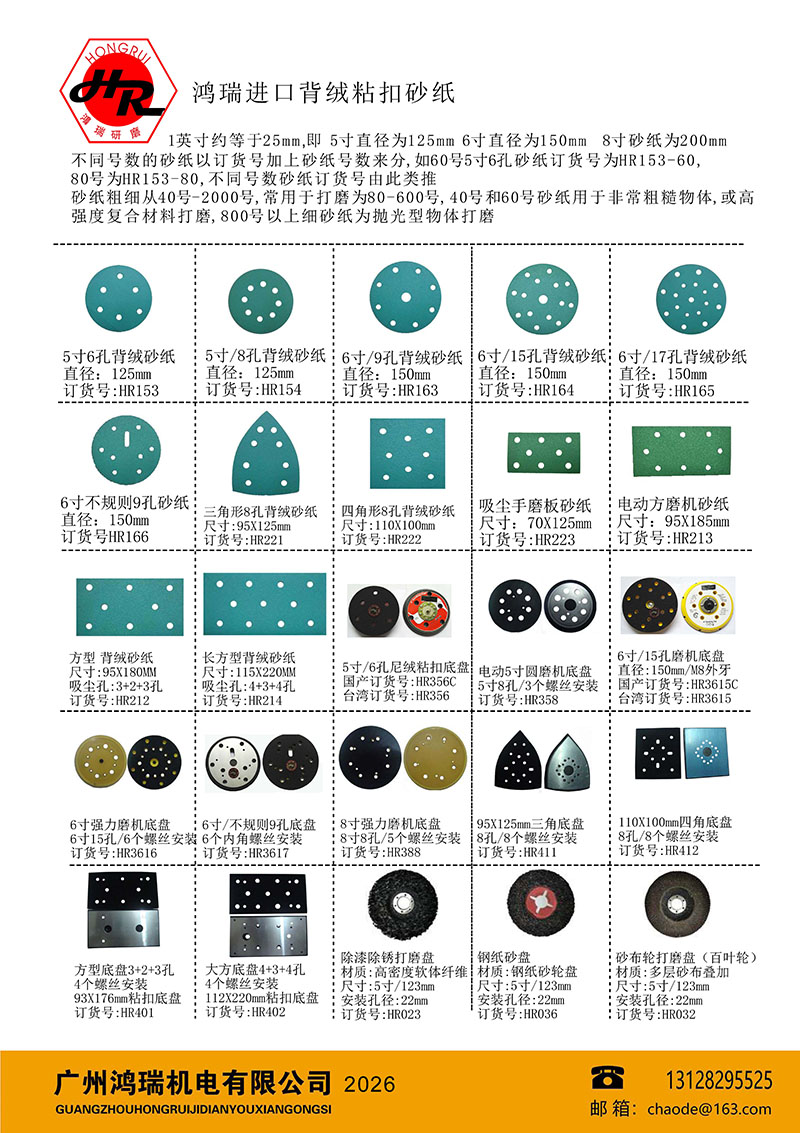 砂纸和砂纸安装盘